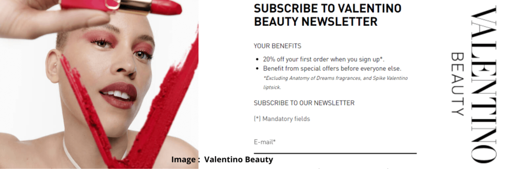 CouponFreeOnline
SIGN UP AND RECEIVE 20% OFF with Valentino Beauty